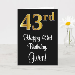 43e verjaardag ~ Luxurieuze Faux Gold-look # Kaart