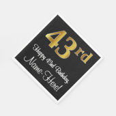 43e verjaardag ~ Luxurieuze Faux Gold-look # Servet (Hoek)