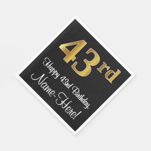 43e verjaardag ~ Luxurieuze Faux Gold-look # Servet (Hoek)