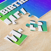 43e verjaardag — Meerkleurig regenboogpatroon "43" Legpuzzel (Zijkant)