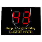 43e verjaardag: Red Digital Clock Style "43" + naa Groot Cadeauzakje (Achterkant)