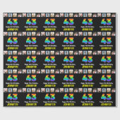 43e verjaardag: Regenboog "43"; Aangepaste foto's Cadeaupapier (Vlak)