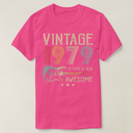 43rd Birthday Womens Mens Vintage Awesome 1979 Gui T-shirt (Design voorkant)