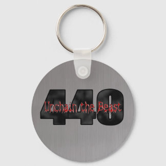 440 Mopar Beast geborsteld staal Sleutelhanger