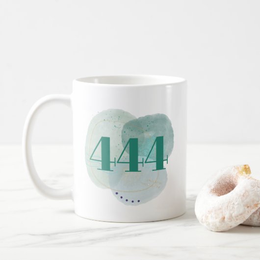 444 Engel Nummer Goddelijke Bescherming Affirmatie Koffiemok (Met donut)