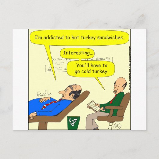 444 koude kalkoenen Cartoon Briefkaart (Voorkant)