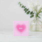444 Moderne roze hartesthetische angel-nummer Informatiekaartje (Staand voorkant)