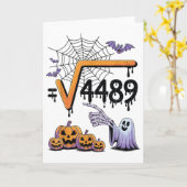4489 Vierkantswortel 67 Wiskundeleraar Halloween K Kaart (Gele Bloem)