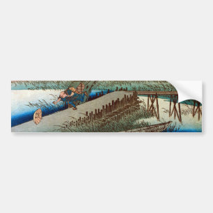 44. 四 日 宿, 広 Yokkaichi-juku, Hiroshige, Ukiyo-e Bumpersticker