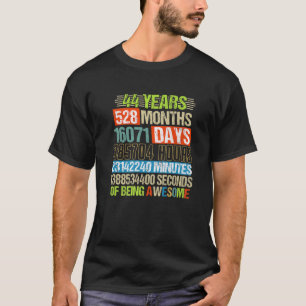 44 jaar 528 maanden Geweldige 44 dagen T-shirt