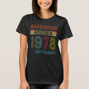 44 jaar Geweldige sinds september 1978 44e geboort T-shirt