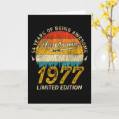 44 Jaar Oud Bday 1977 Geweldige Sinds 44e Verjaard Kaart (Gele Bloem)