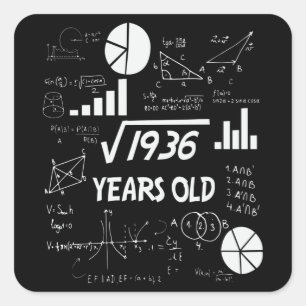 44 jaar oude Bday Wiskunde Teacher 44e verjaardags Vierkante Sticker