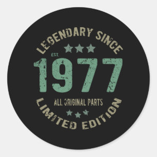 44 jaar oude dag Legend 44e verjaardag Ronde Sticker