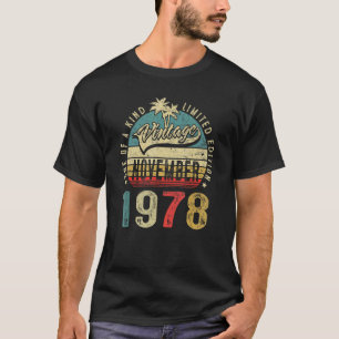 44 jaar Oude Vintage november 1978 44e verjaardag T-shirt
