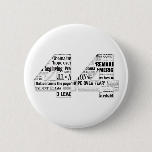 44: Obama Inauguration Headline Collage Button (Voorkant)