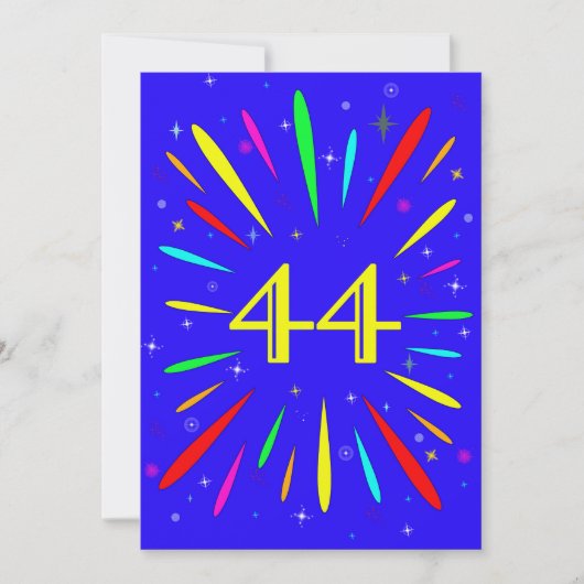 44e anniversaire Fête Invitation Explosion (Devant)