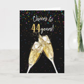 44e bruiloft Jubileum Champagne Toast Kaart (Voorkant)