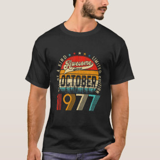 44e dag des bday Decorations Oktober 1977 Mannen V T-shirt