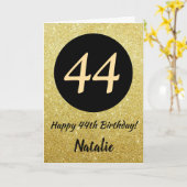 44e Joyeux Anniversaire Carte Parties scintillant (Fleur jaune)
