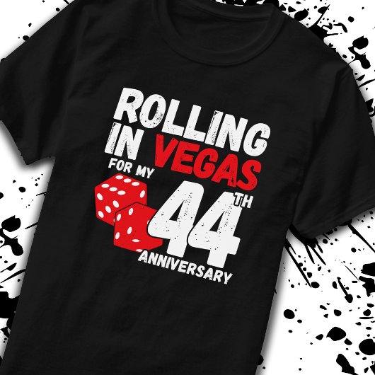 44e Jubileum getrouwd 44 jaar Las Vegas reis T-shirt