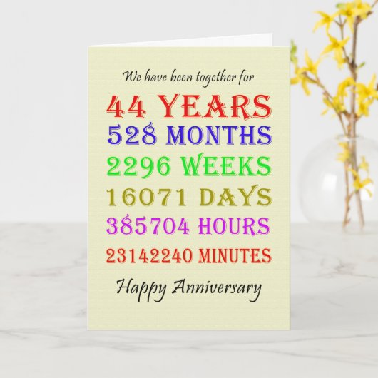 44e Jubileum-mijlpalenkaart Kaart (Gele Bloem)