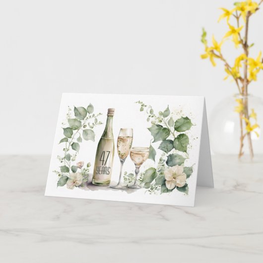 44e Jubileum Wijn en Ivy Kaart (Gele Bloem)