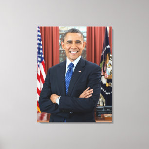 44e President van de verenigde staten Barack Obama Canvas Afdruk