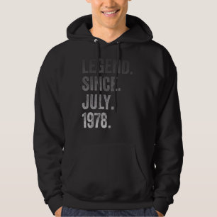 44e verjaardag 44 jaar oude leggende sinds juli 19 hoodie