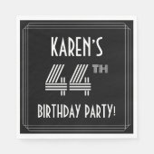 44e verjaardag: Art Deco Style + aangepaste naam Servet (Voorkant)