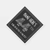 44e verjaardag: Art Deco Style + aangepaste naam Servet (Hoek)