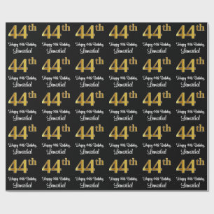 44e verjaardag: Elegante luxe faux gouden look # Cadeaupapier