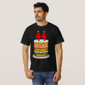 44e verjaardag — Fun Cake & Candles, w/ Eigen naam T-shirt (Voorkant volledig)