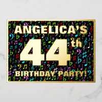 44e verjaardag — Fun, Colorful Music Symbols