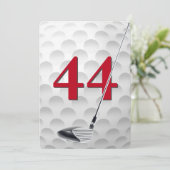 44e verjaardag golf themafeest kaart (Staand voorkant)