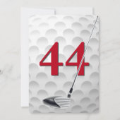 44e verjaardag golf themafeest kaart (Voorkant)