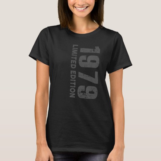 44e verjaardag in grijs en grijs 1979 t-shirt (Voorkant)