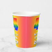 44e verjaardag: kleurrijk, vun regenboogpatroon #  papieren bekers (Rechts)
