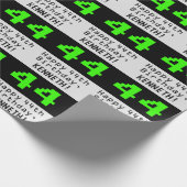 44e verjaardag - Nerdy / Geeky stijl "44" en naam Cadeaupapier (Hoek)