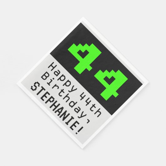 44e verjaardag - Nerdy / Geeky Style "44" & naam Servet (Hoek)