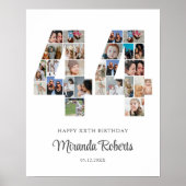 44e verjaardag nummer 44 aangepaste fotocollage poster (Voorkant)