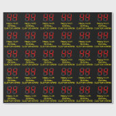 44e verjaardag: Red Digital Clock Style "44" + naa Cadeaupapier (Vlak)