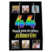 44e verjaardag: Regenboog "44", Aangepaste foto's Medium Cadeauzakje (Achterkant)