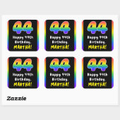 44e verjaardag: Regenboogspectrum # 44, Aangepaste Vierkante Sticker (Vel)
