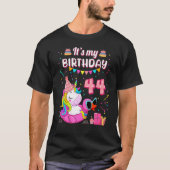 44e verjaardag Unicorn Duck Swimming Pool 44 T-shirt (Voorkant)