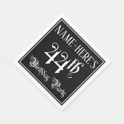 44th Birthday Party — Fancy Script + Custom Name Servet (Hoek)