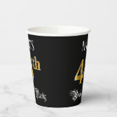 44th Birthday Party — Fancy Script, Faux Gold Look Papieren Bekers (Links)