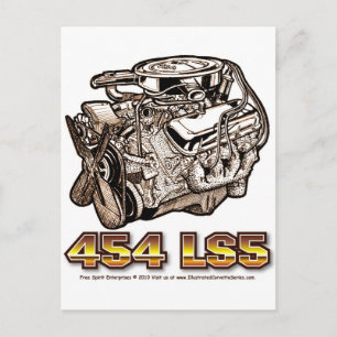 454 LS5-motor Briefkaart