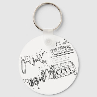454ci-motordiagram sleutelhanger