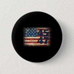 45 47 Donald Trump 2025 Amerikaanse vlag Ronde Button 5,7 Cm